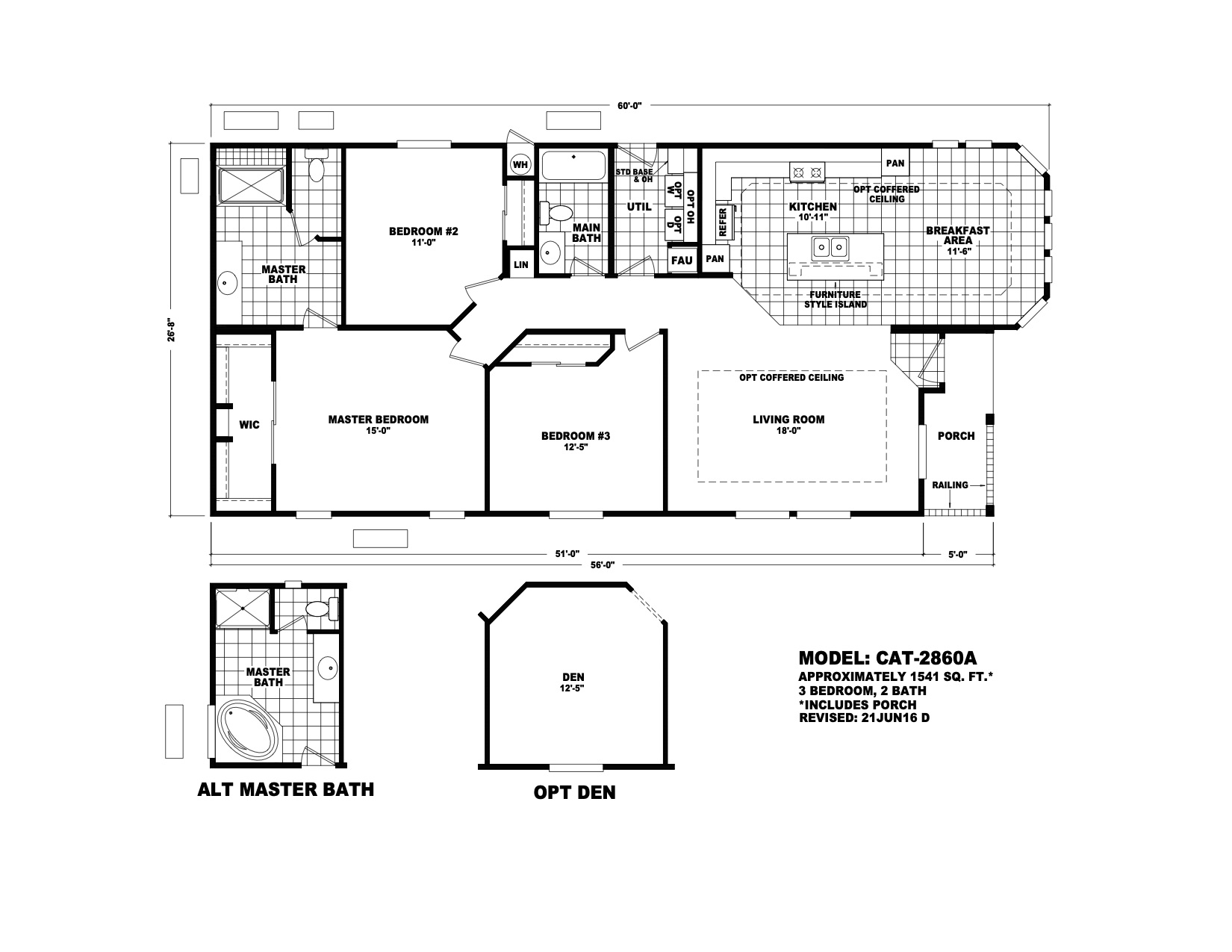 Homes Direct Modular Homes - Model CAT2860A - Floorplan