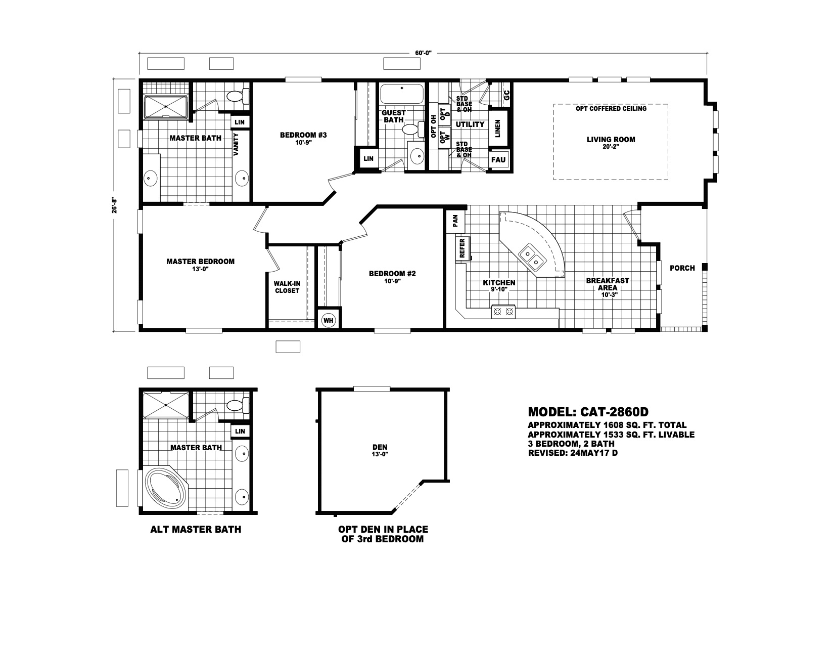 Homes Direct Modular Homes - Model CAT2860D - Floorplan
