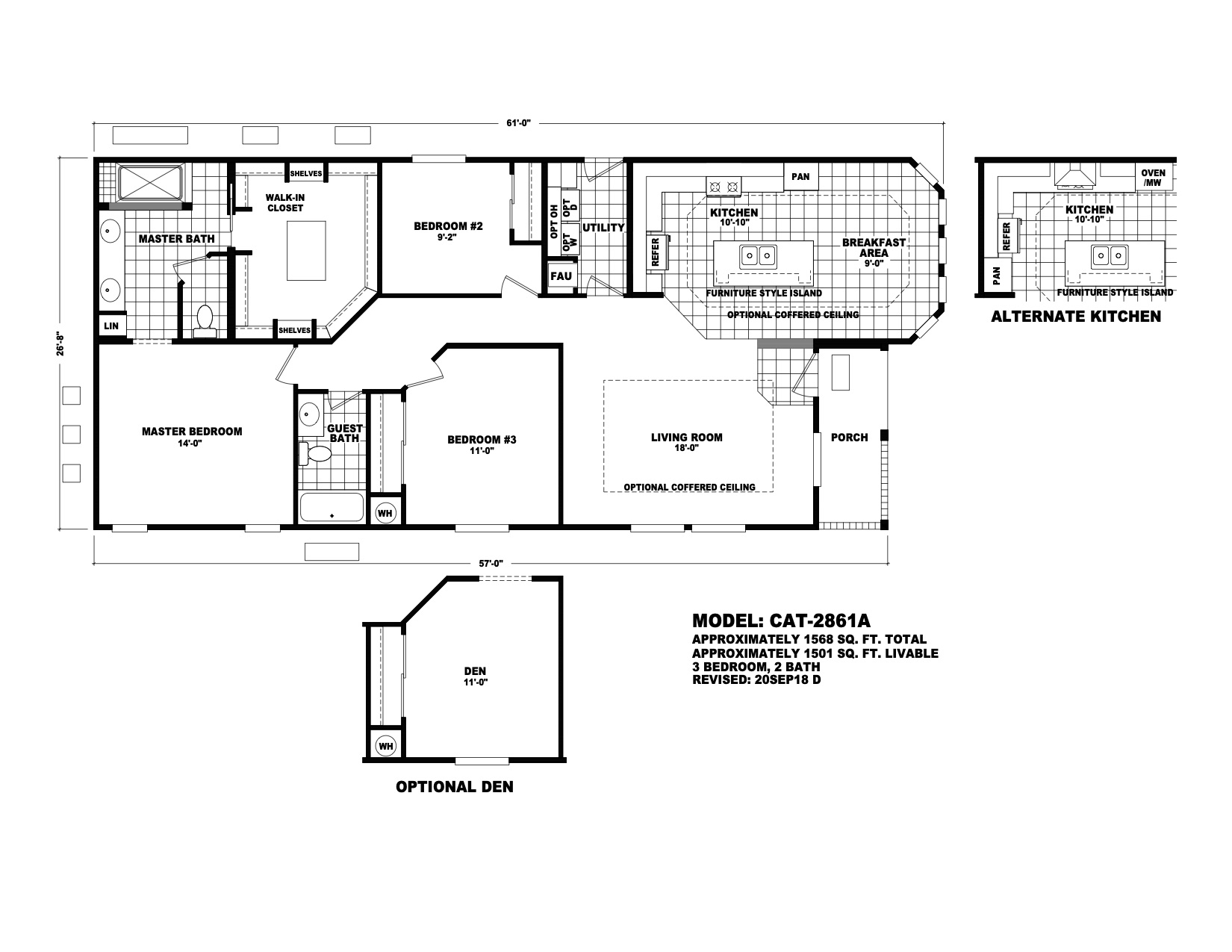 Homes Direct Modular Homes - Model CAT2861A - Floorplan