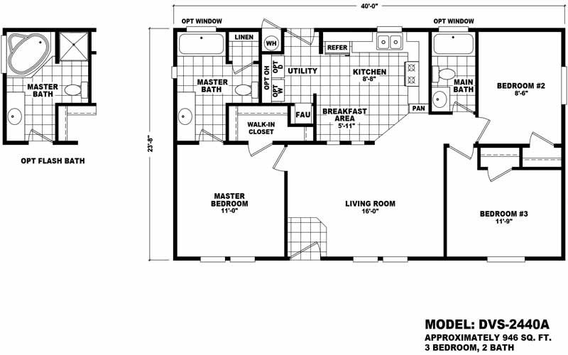 Homes Direct Modular Homes - Model DVS2440A - Floorplan