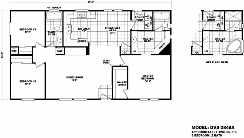 Homes Direct Modular Homes - Model DVS2848A - Floorplan