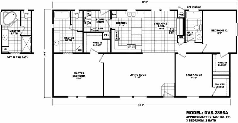Homes Direct Modular Homes - Model DVS2856A - Floorplan