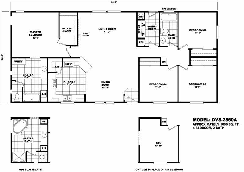 Homes Direct Modular Homes - Model DVS2860A - Floorplan