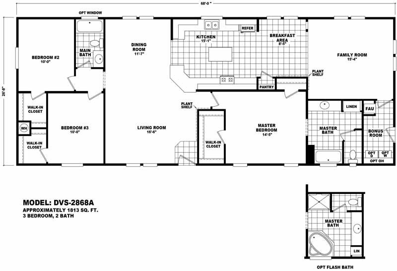 Homes Direct Modular Homes - Model DVS2868A - Floorplan