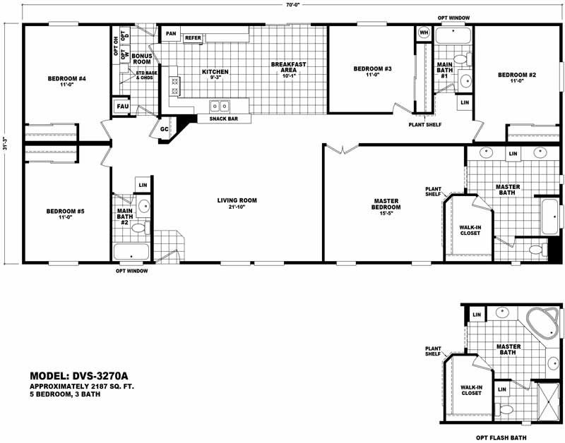 Homes Direct Modular Homes - Model DVS3270A - Floorplan