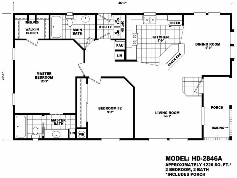 Homes Direct Modular Homes - Model HD2846A - Floorplan