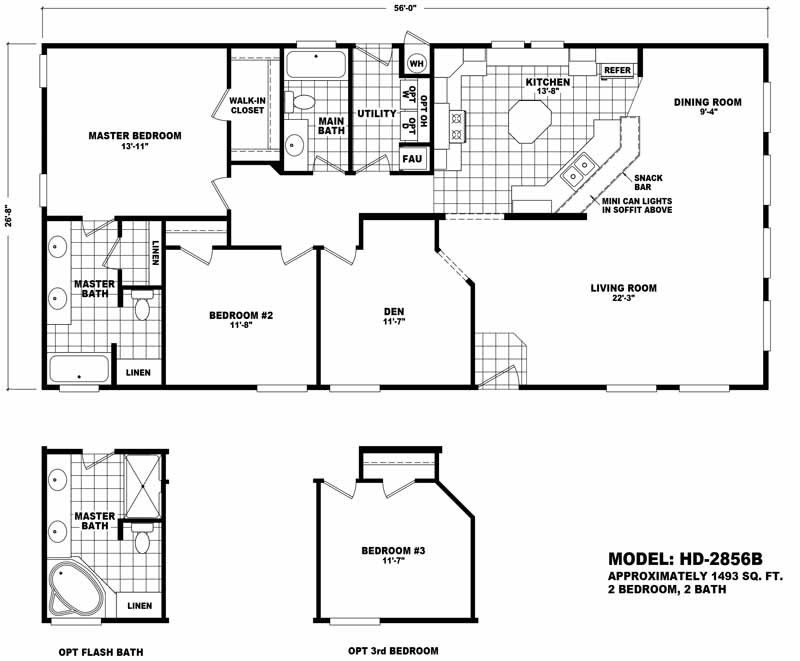 Cavco (Arizona) 3 Bedroom Manufactured Home HD2856B for