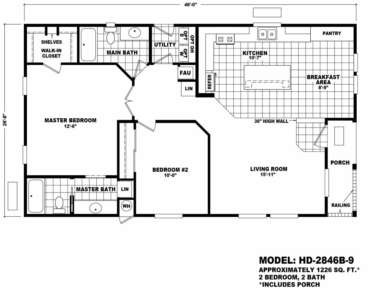 Homes Direct Modular Homes - Model HD2846B - Floorplan