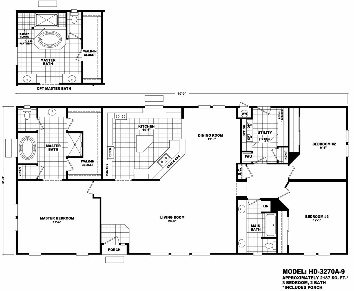 Homes Direct Modular Homes - Model HD3270A - Floorplan