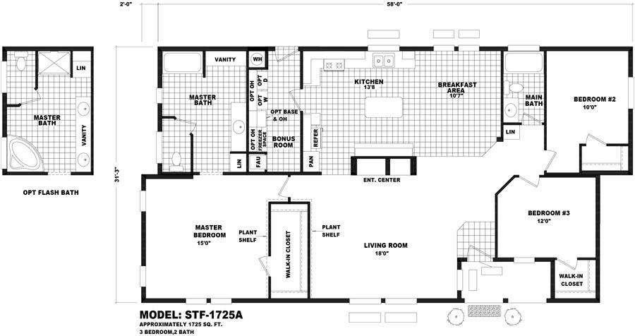 Homes Direct Modular Homes - Model STF-1725A - Floorplan