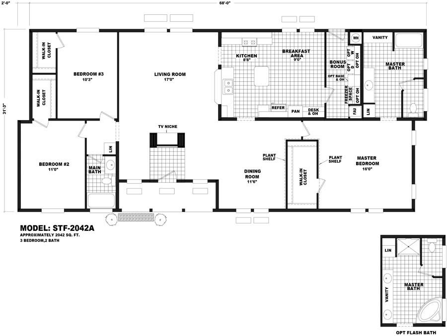 Homes Direct Modular Homes - Model STF-2042A - Floorplan