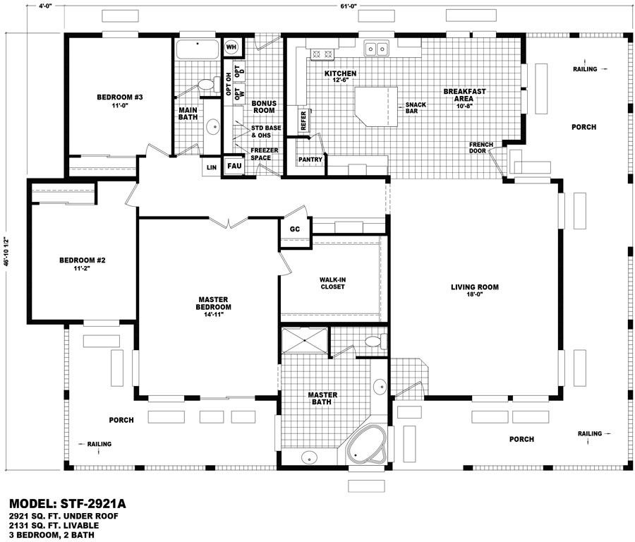 Homes Direct Modular Homes - Model STF2921A - Floorplan