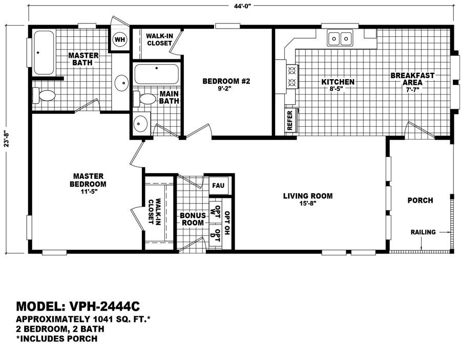 Cavco (Arizona) 2 Bedroom Manufactured Home Value Porch