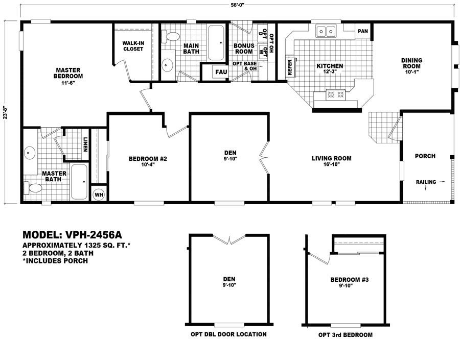 Homes Direct Modular Homes - Model VPH-2456A - Floorplan