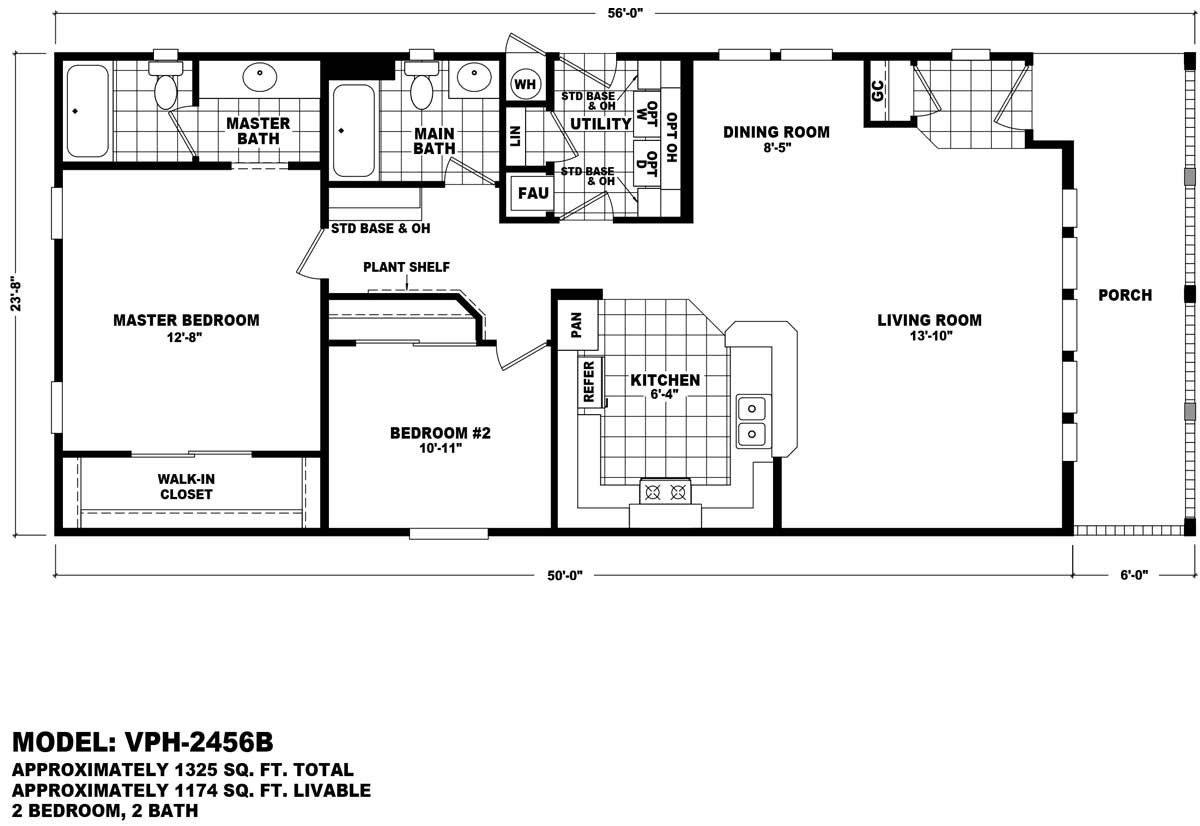 Homes Direct Modular Homes - Model VPH-2456B - Floorplan