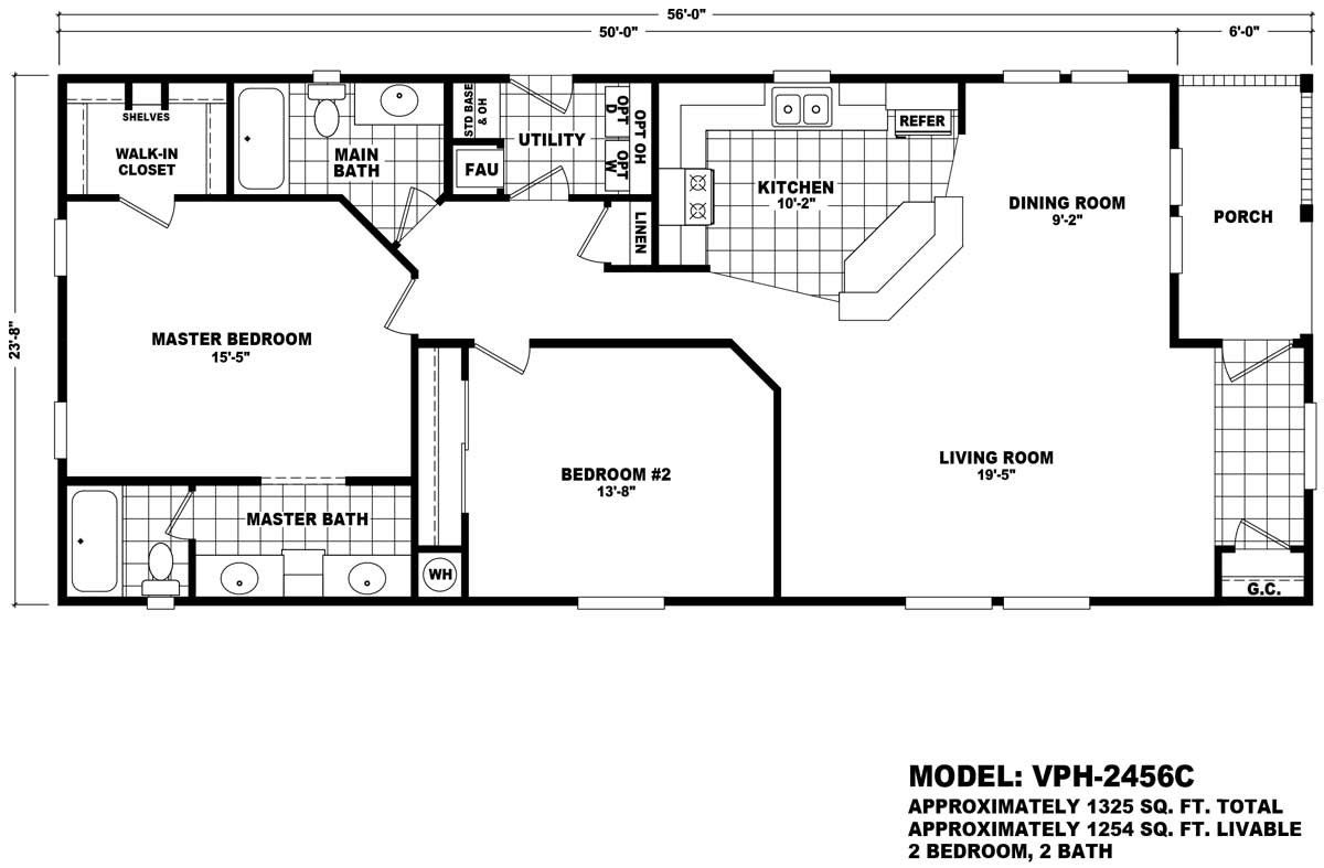 Homes Direct Modular Homes - Model VPH-2456C - Floorplan