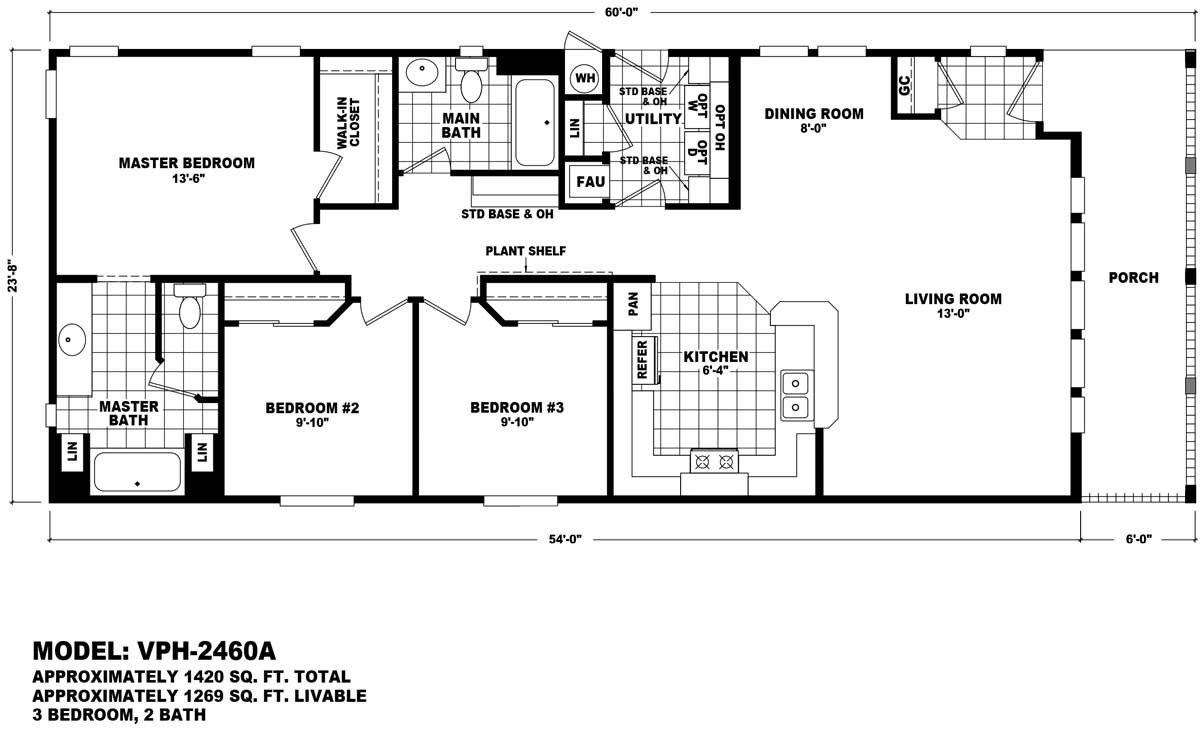 Homes Direct Modular Homes - Model VPH-2460A - Floorplan