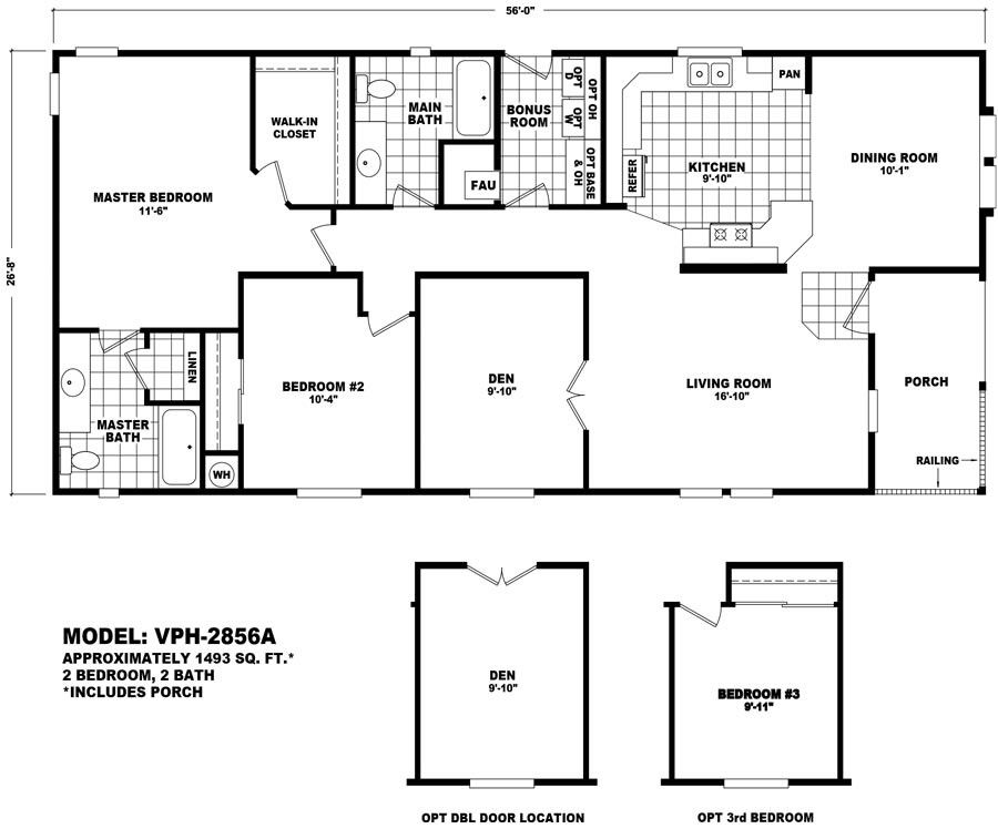 Homes Direct Modular Homes - Model VPH-2856A - Floorplan