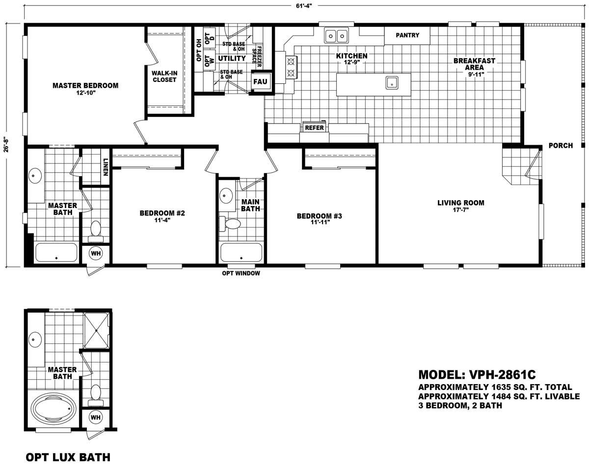 Homes Direct Modular Homes - Model VPH-2861C - Floorplan
