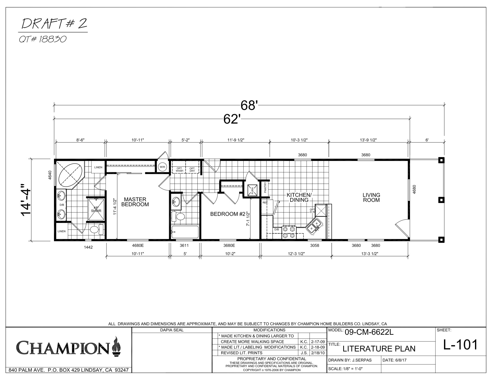 Homes Direct Modular Homes - Model CM6622L - Floorplan