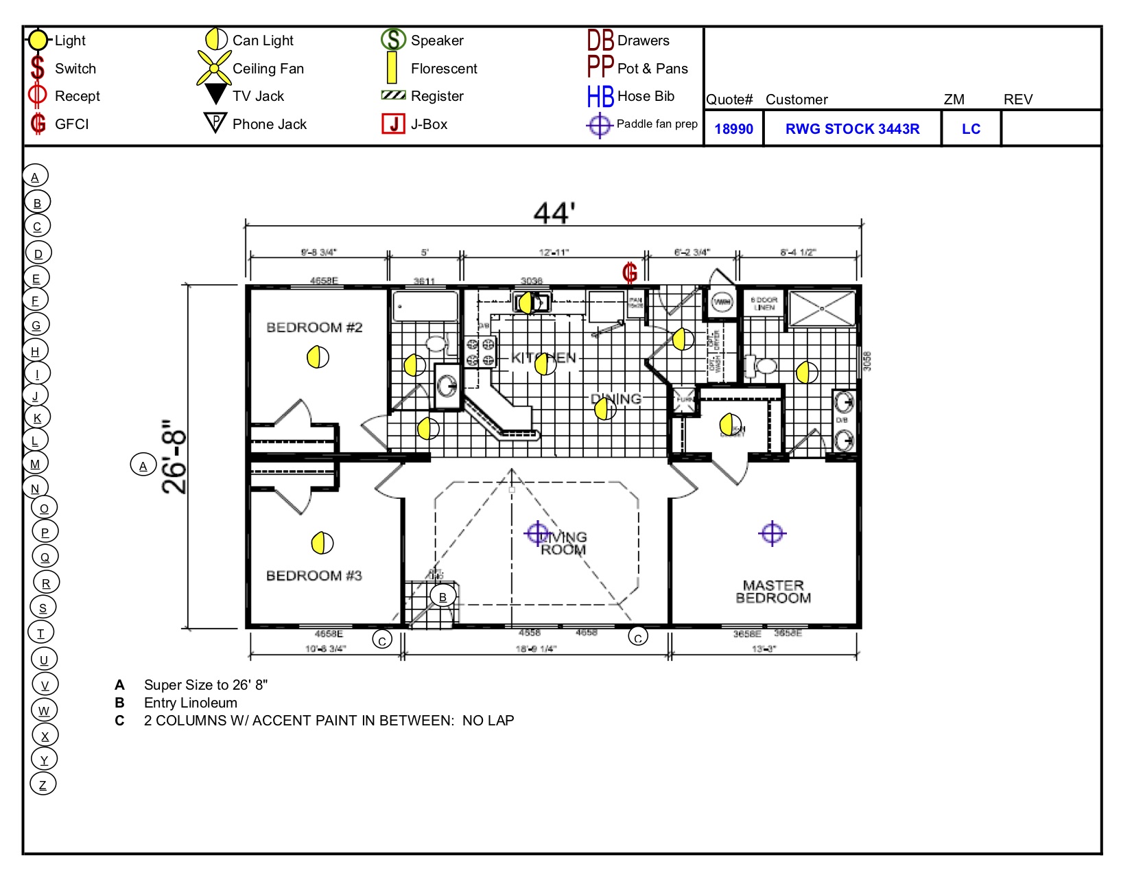 Homes Direct Modular Homes - Model CM3443P - Floorplan