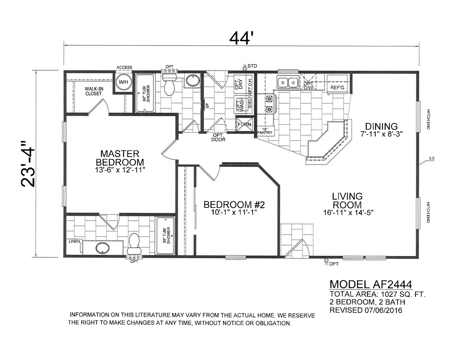 Homes Direct Modular Homes - Model AF2444 - Floorplan