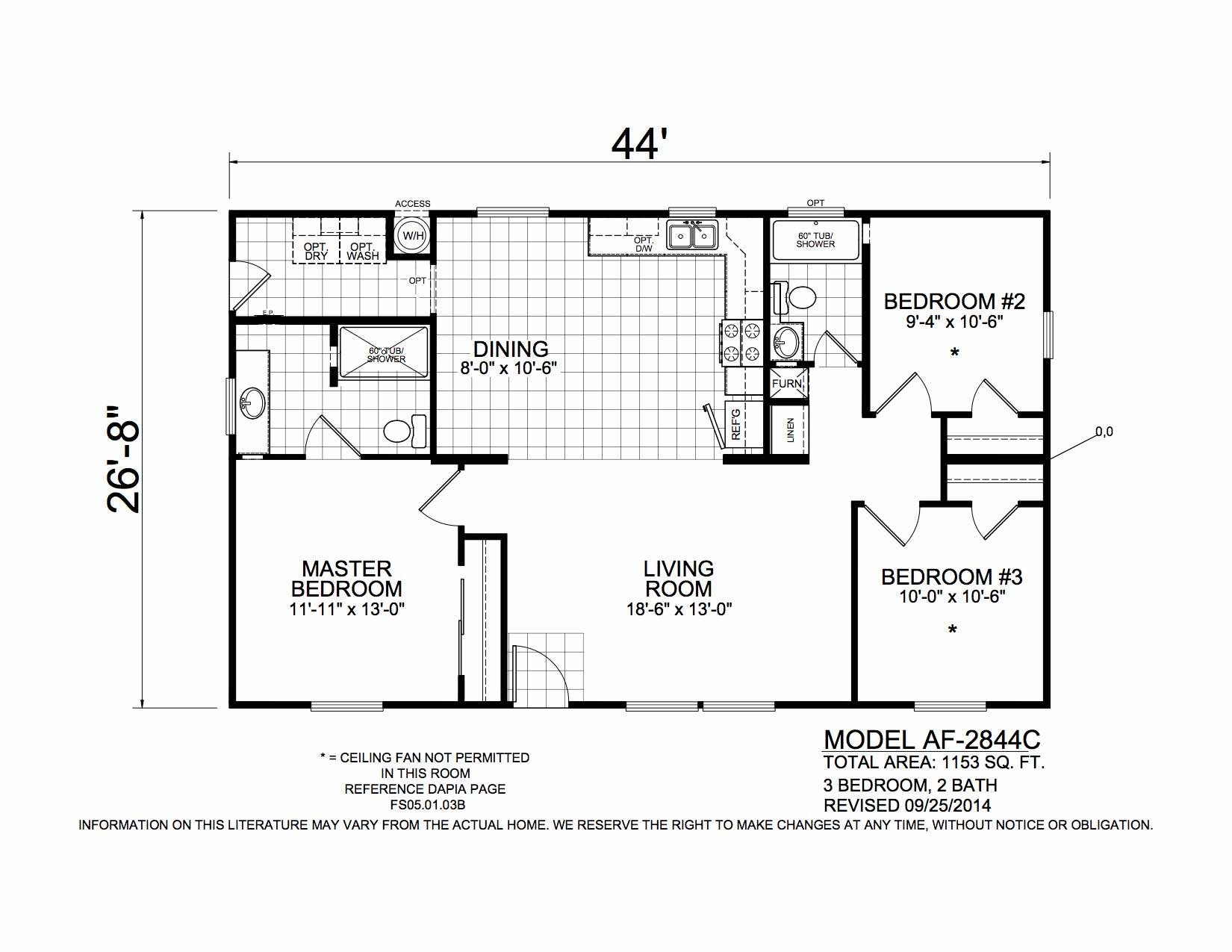 Homes Direct Modular Homes - Model AF2844C - Floorplan
