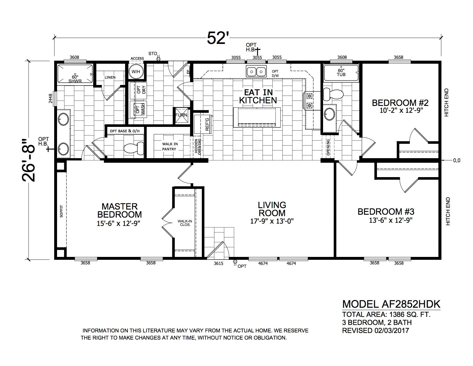 Homes Direct Modular Homes - Model HD2852 - Floorplan