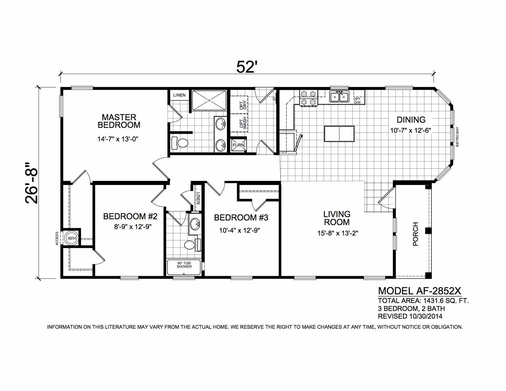 Homes Direct Modular Homes - Model AF2852X - Floorplan