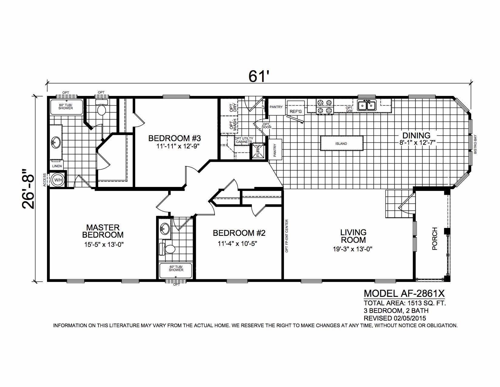 Homes Direct Modular Homes - Model AF2861X - Floorplan