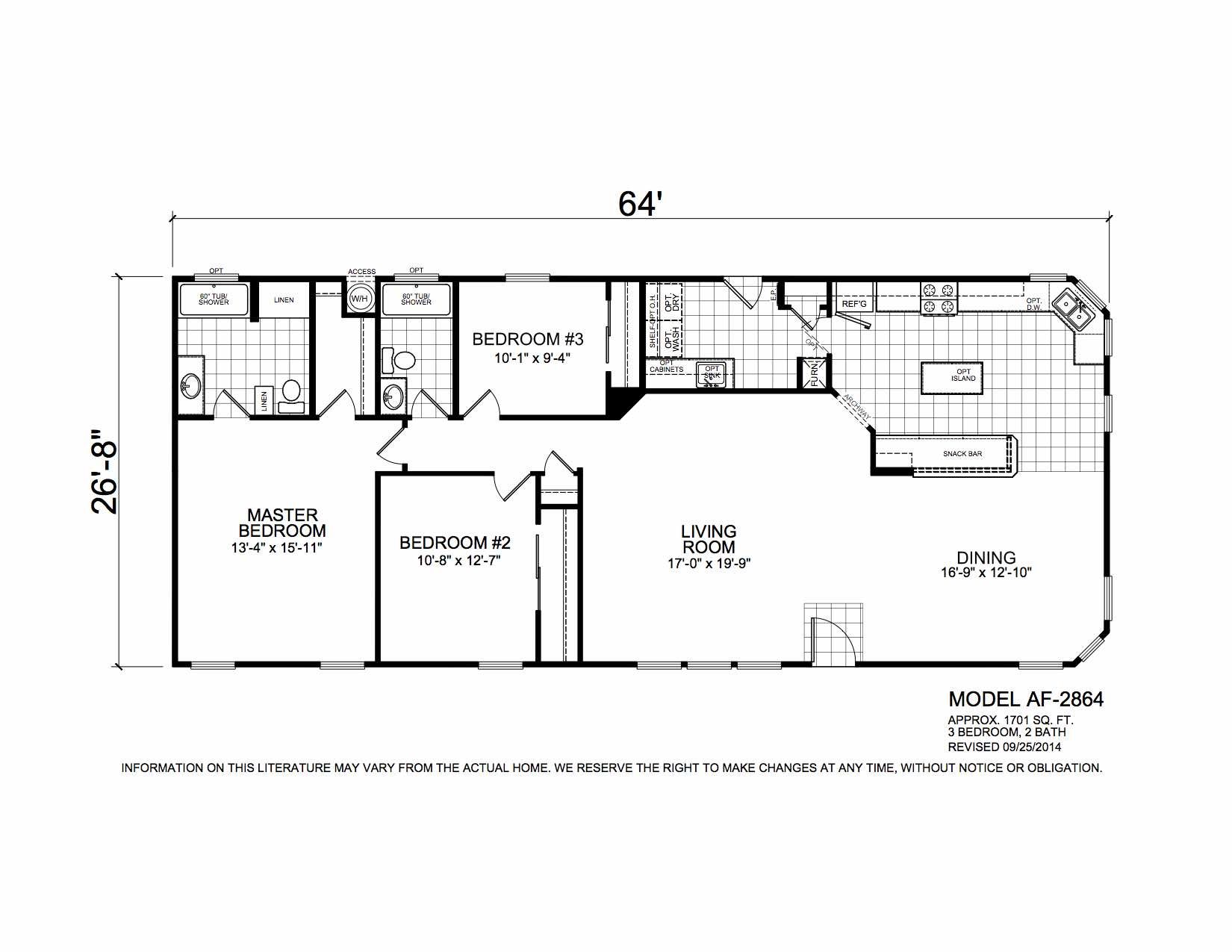 Homes Direct Modular Homes - Model AF2864 - Floorplan