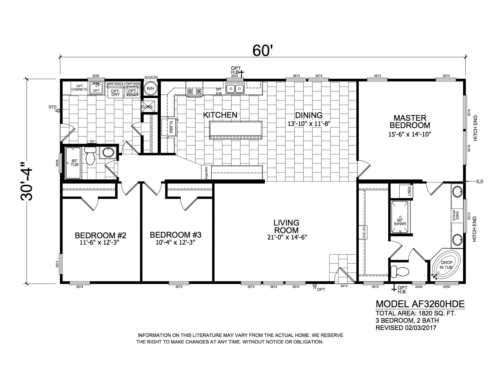 Homes Direct Modular Homes - Model AF3260HDE - Floorplan