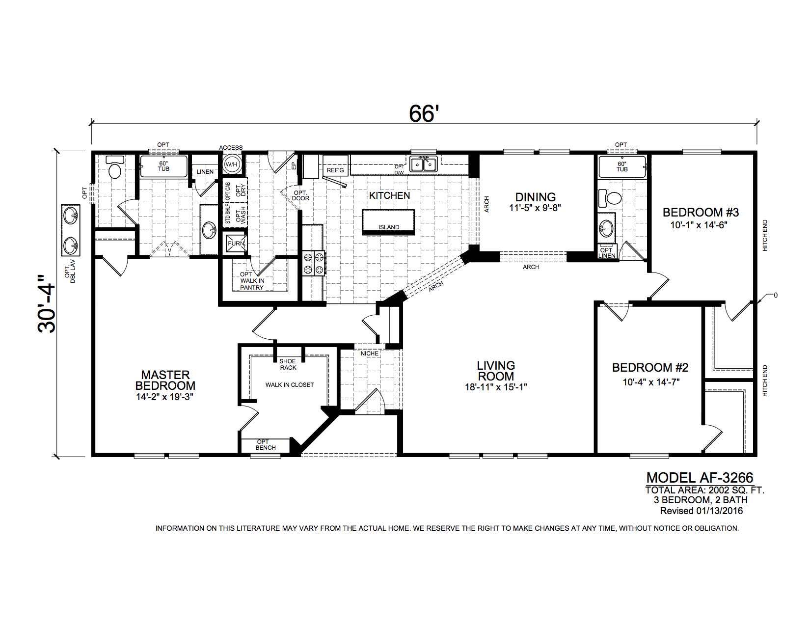 Homes Direct Modular Homes - Model AF3266D - Floorplan