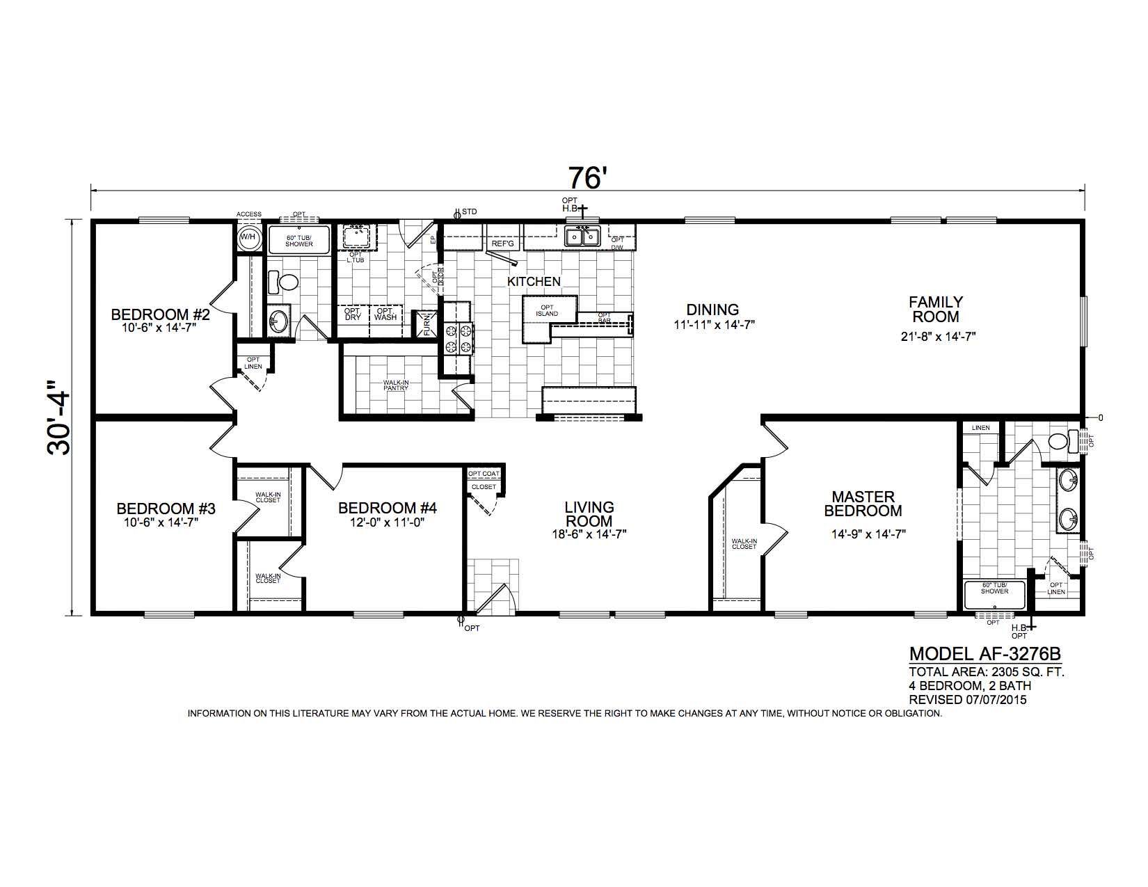 Homes Direct Modular Homes - Model AF3276B - Floorplan