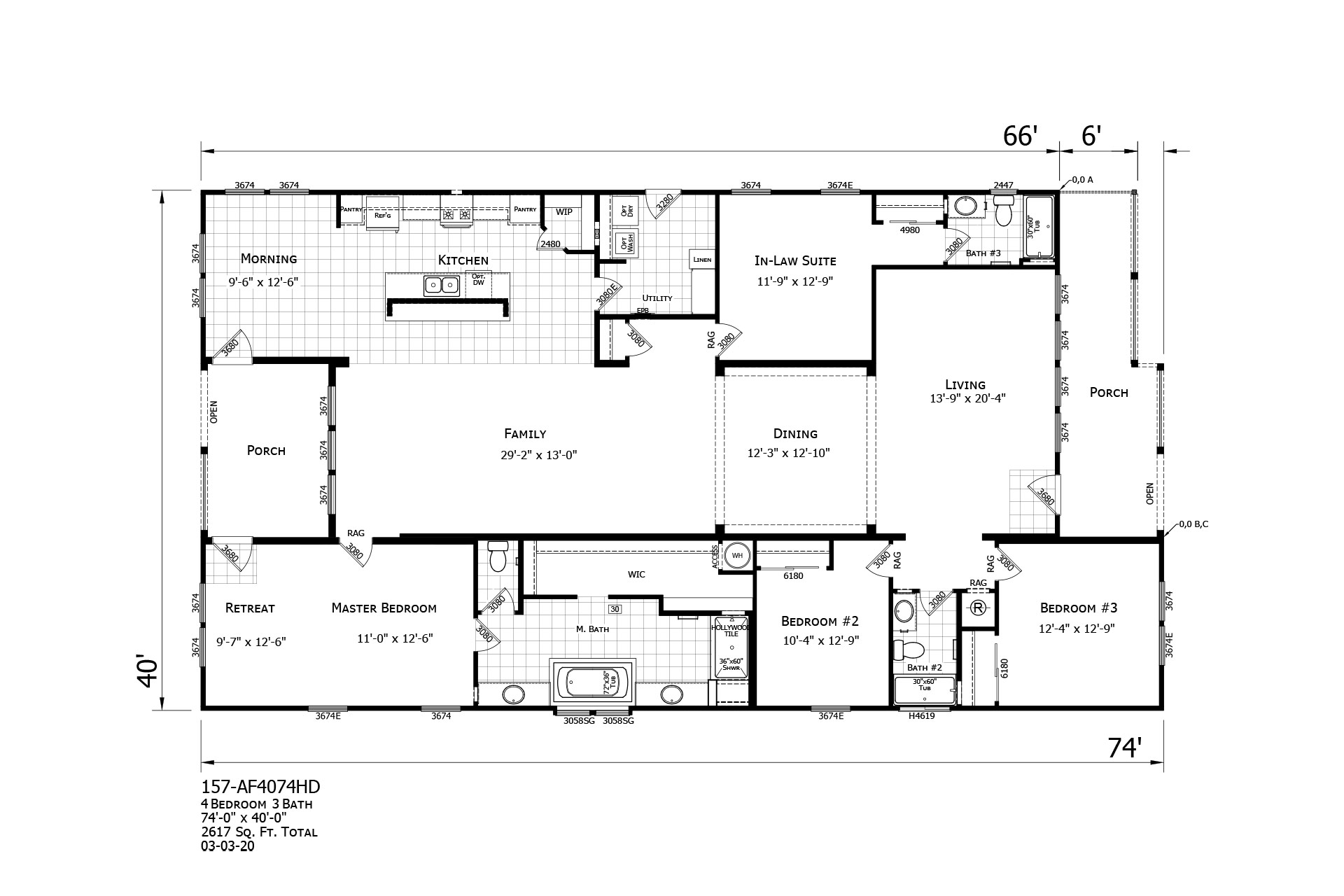 Homes Direct Modular Homes - Model AF4074HD - Floorplan