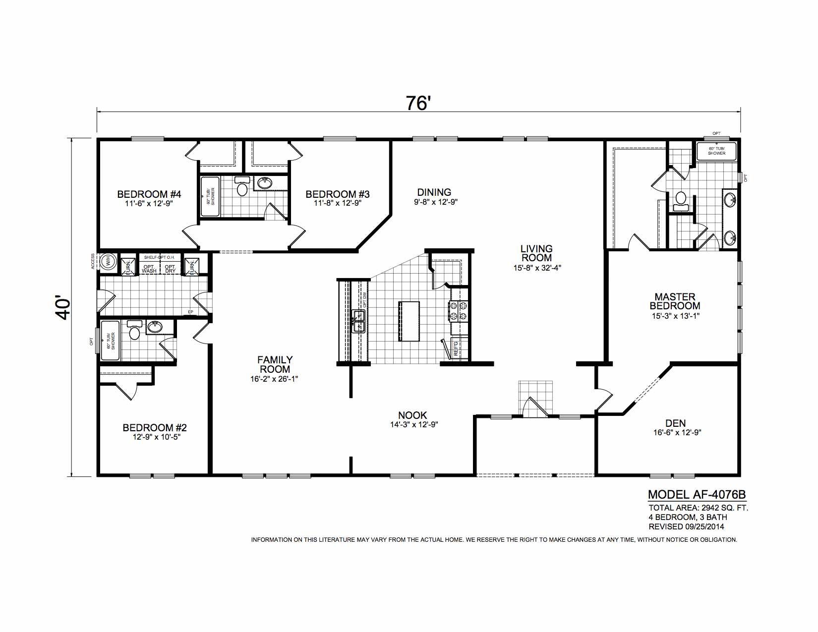Homes Direct Modular Homes - Model AF4076B - Floorplan