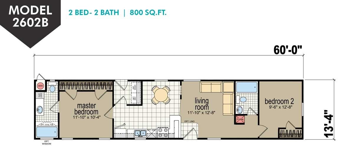 Homes Direct Modular Homes - Model CM2602B - Floorplan