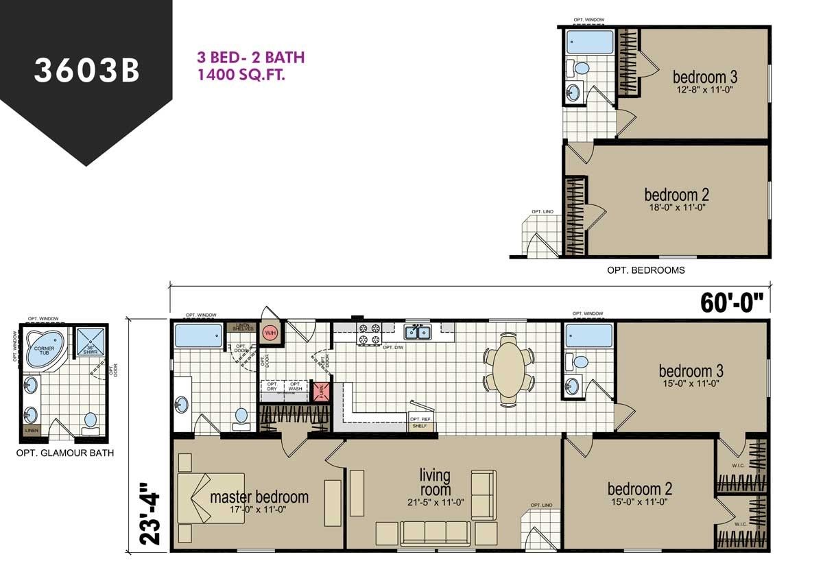 Homes Direct Modular Homes - Model CM3603B - Floorplan
