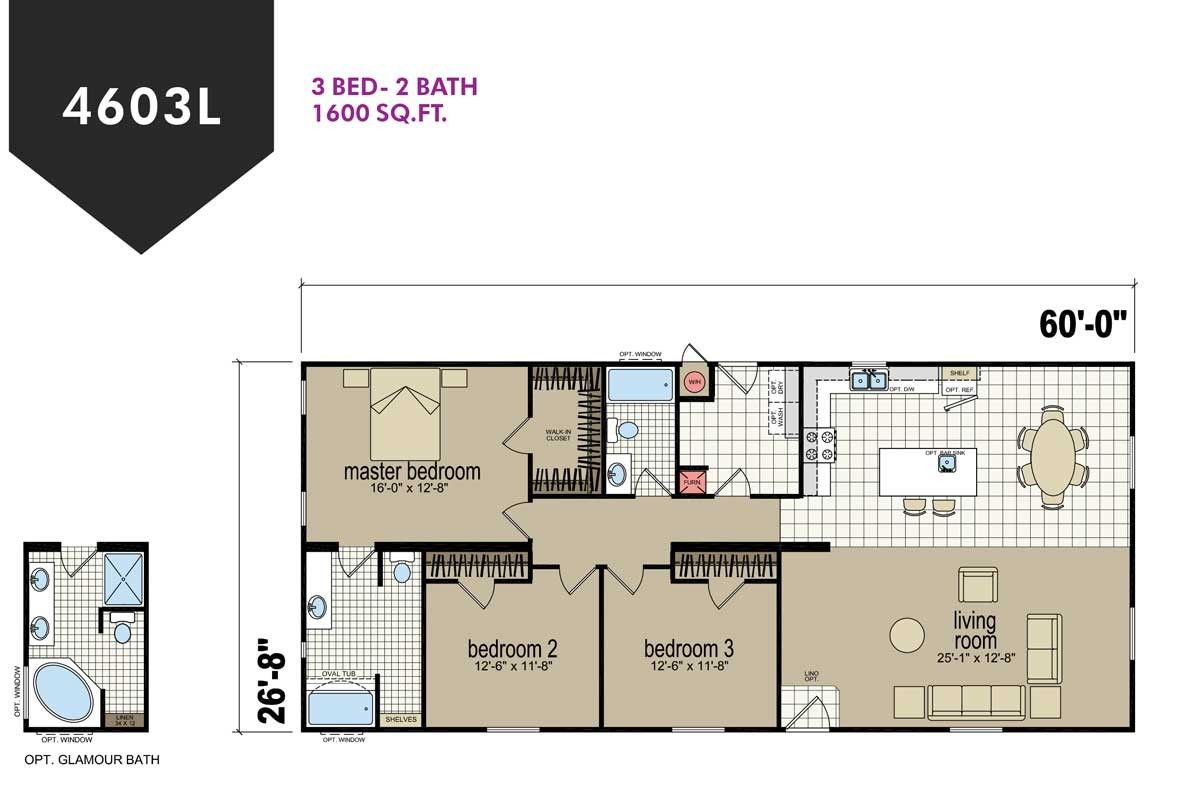 Homes Direct Modular Homes - Model CM4603L - Floorplan
