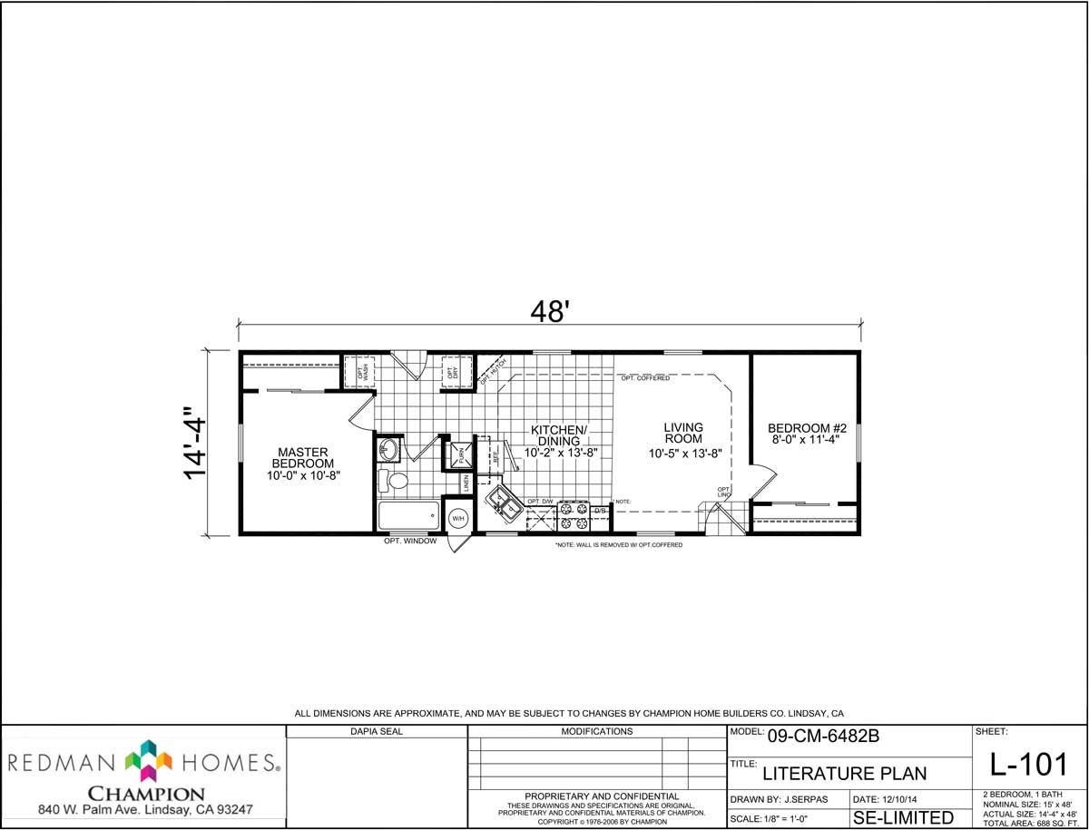 Homes Direct Modular Homes - Model CM6482B - Floorplan