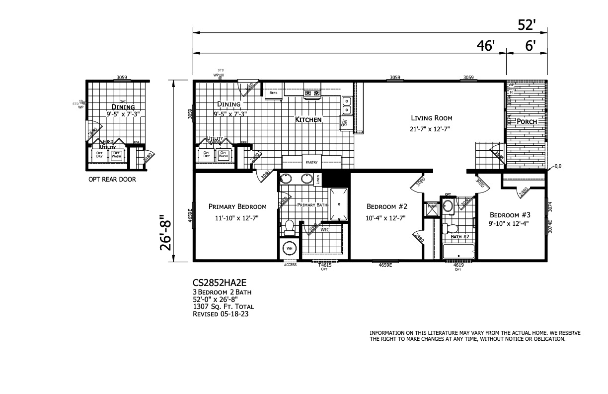 Homes Direct Modular Homes - Model CS2852E - Floorplan