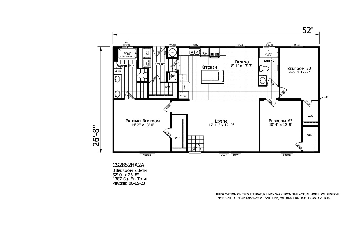 Homes Direct Modular Homes - Model CS2852A - Floorplan