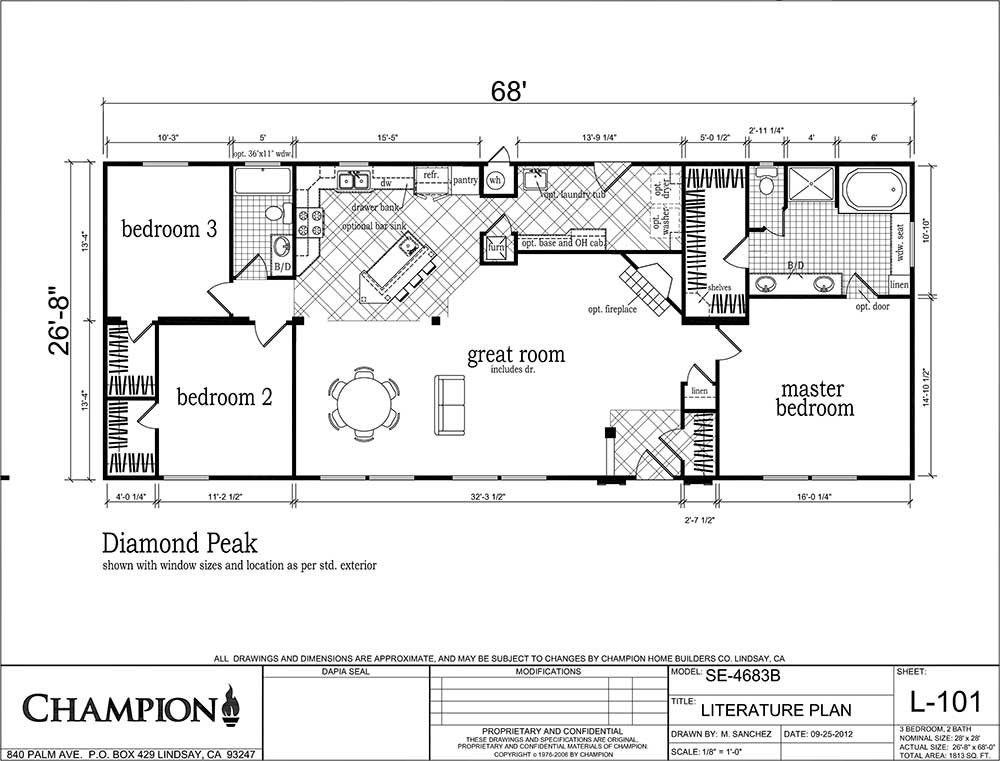 Homes Direct Modular Homes - Model SE4683B - Floorplan