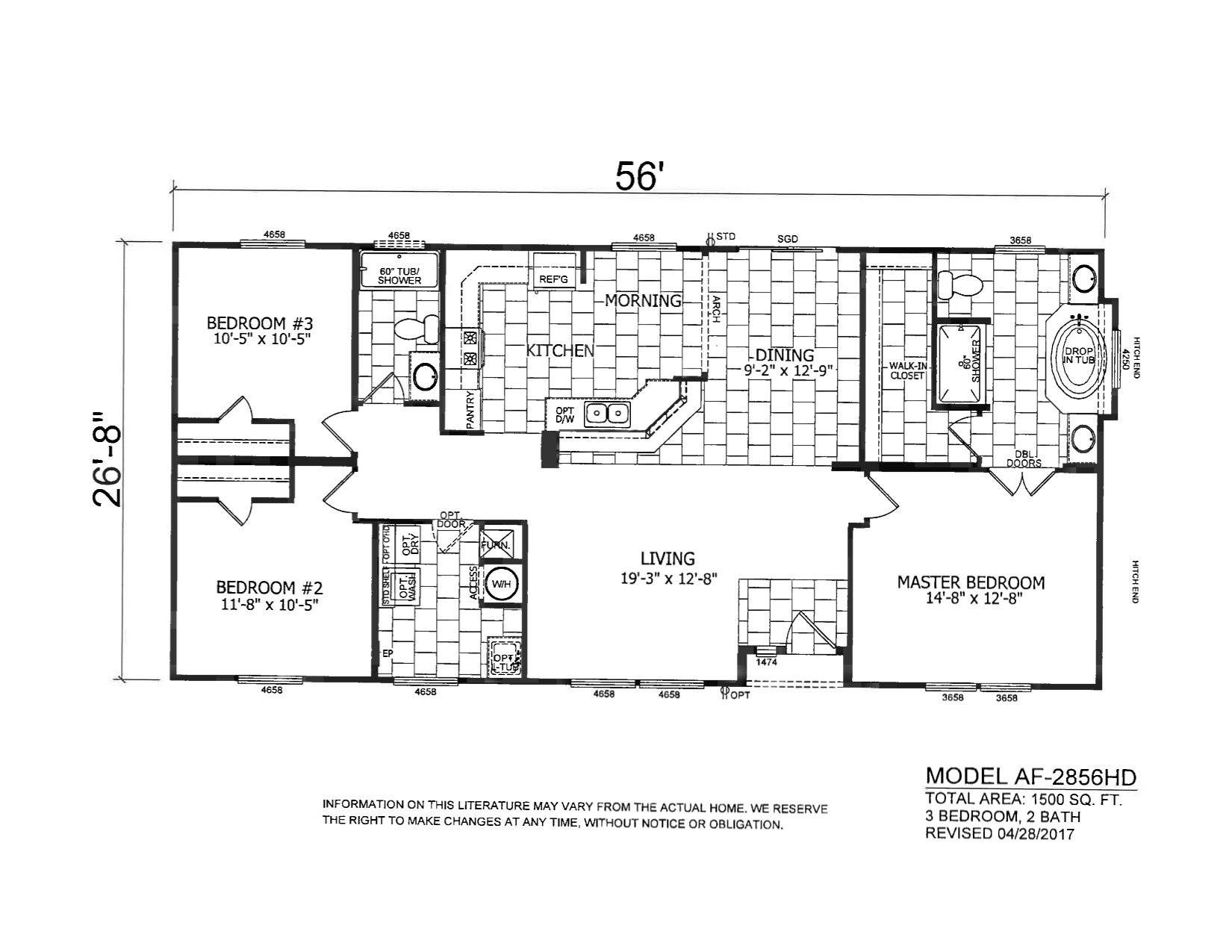Homes Direct Modular Homes - Model AF2856HD - Floorplan