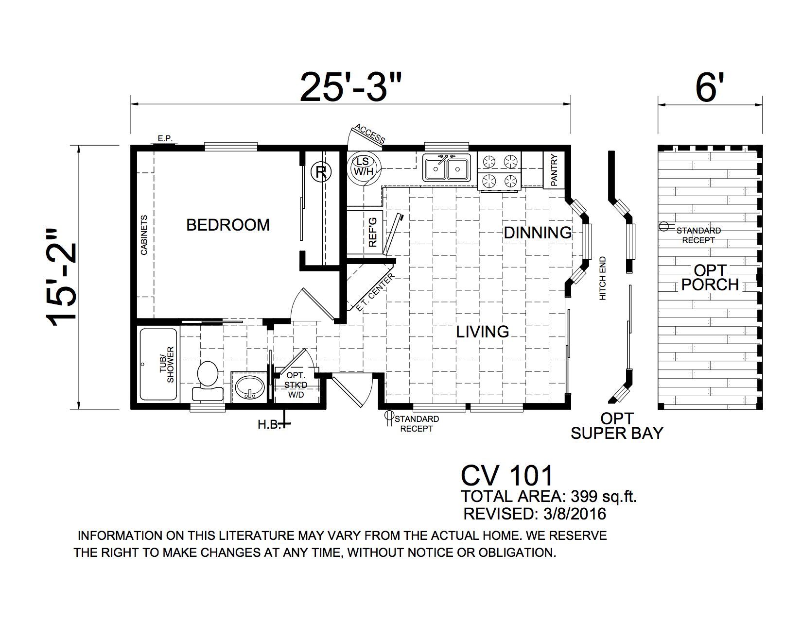 Homes Direct Modular Homes - Model DV101 - Floorplan