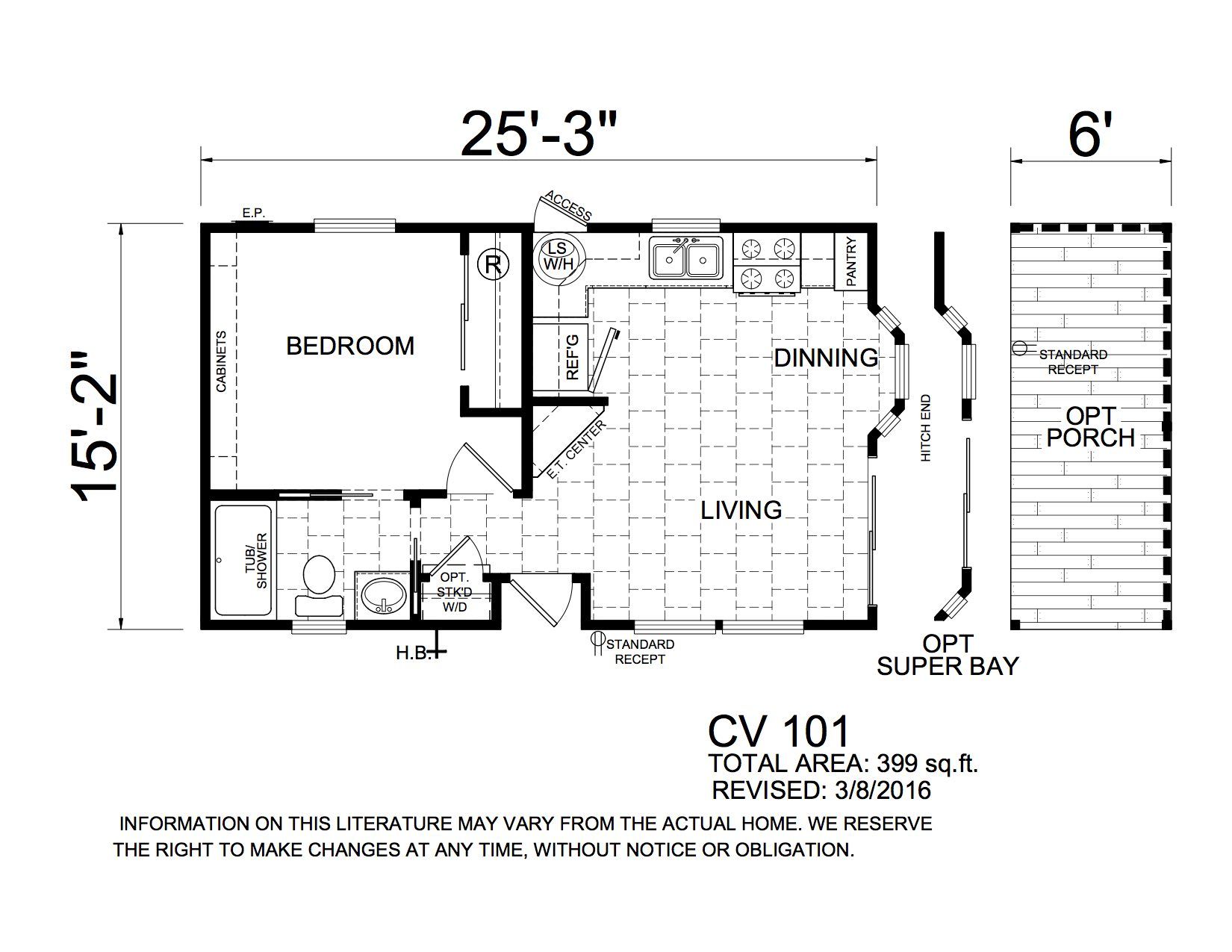 Champion Arizona 1 Bedroom Manufactured Home Rosewood for $76,633