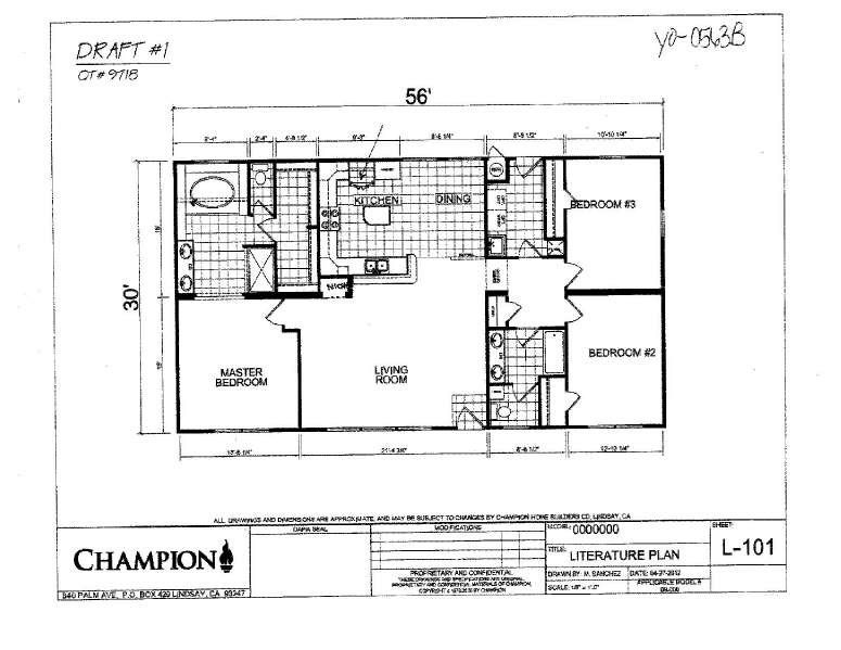 Champion (Lindsay, CA) 3 Bedroom Manufactured Home Yosemite 3056 for