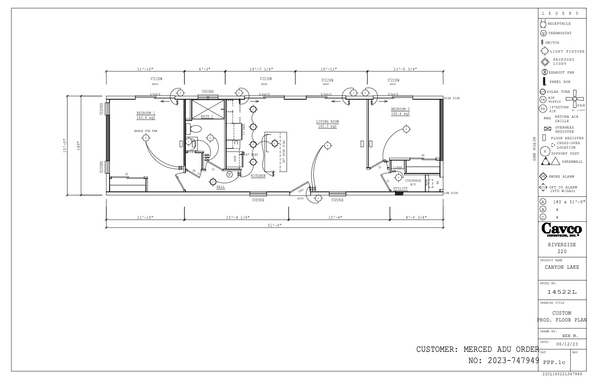 Homes Direct Modular Homes - Model CL14522L - Floorplan