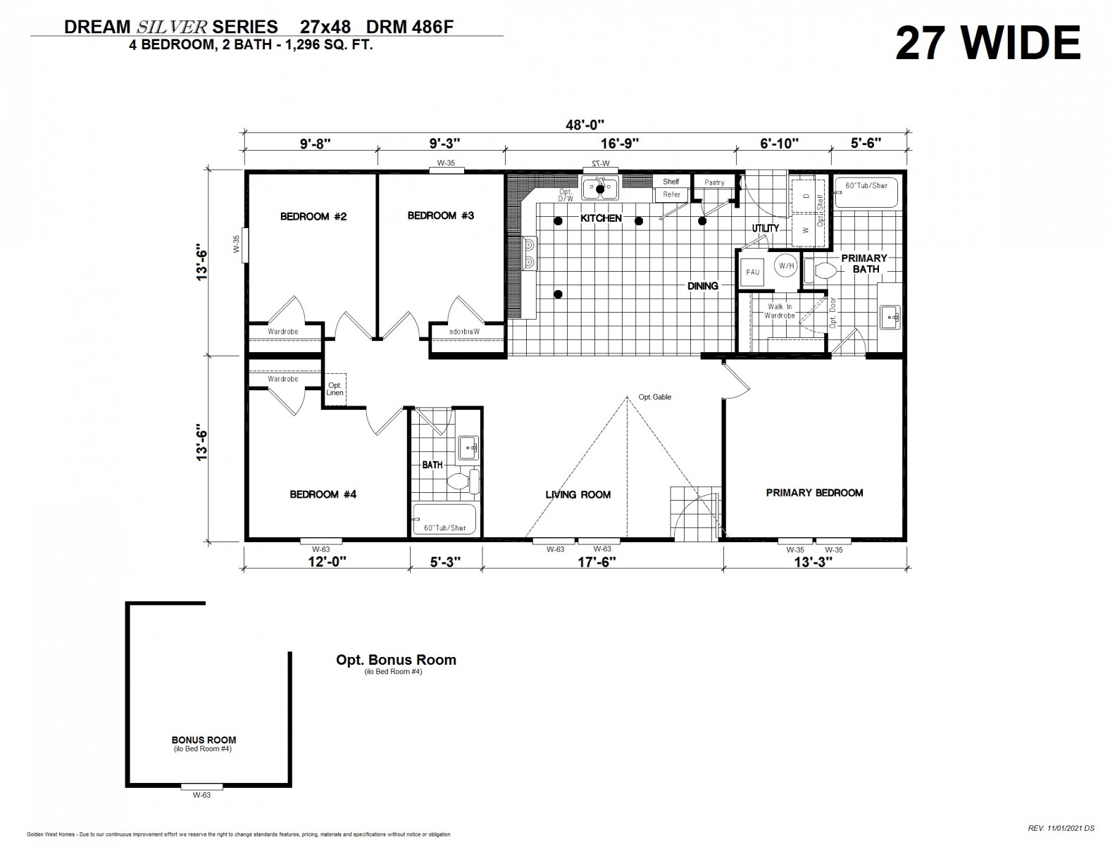Homes Direct Modular Homes - Model DRM486F - Floorplan