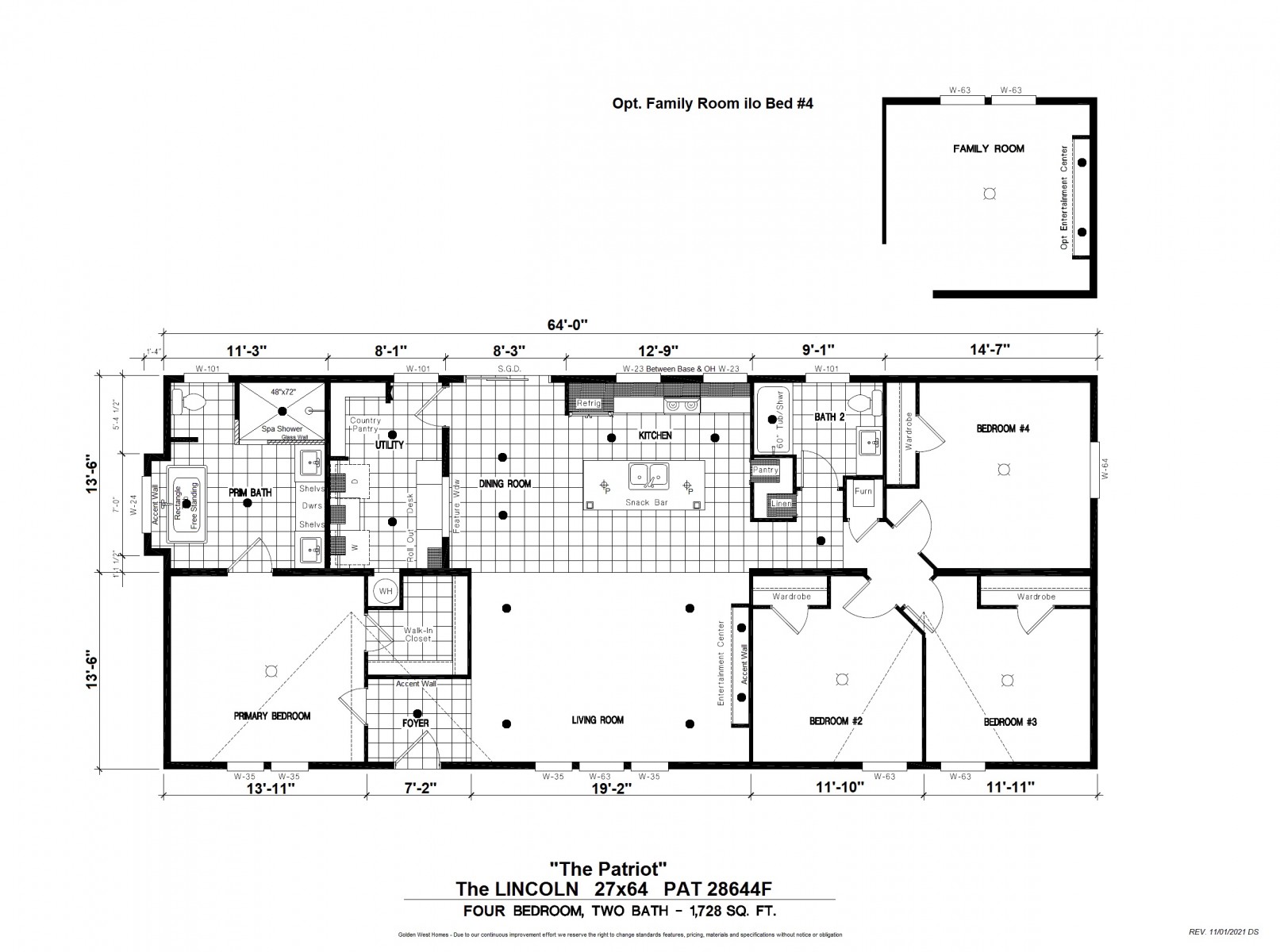 Homes Direct Modular Homes - Model PAT28644F - Floorplan